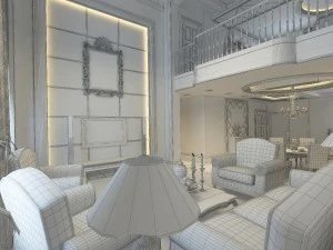 luxury fashion european restaurant 1801 3D Model