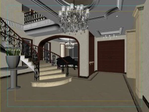 luxury fashion european restaurant 1801 3D Model