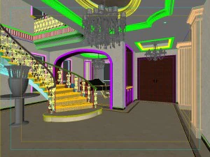luxury fashion european restaurant 1801 3D Model