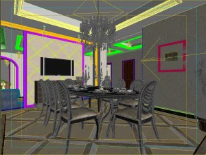 luxury fashion european restaurant 1801 3D Model