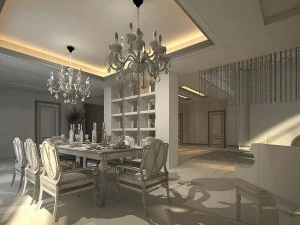 luxury fashion european restaurant 1802 3D Model