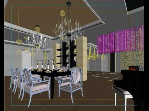 luxury fashion european restaurant 1802 3D Model