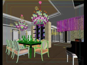 luxury fashion european restaurant 1802 3D Model