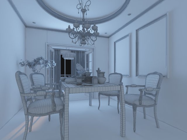 luxury fashion european restaurant 1804 Model 3D .c4d .max .obj .3ds .fbx .stl .blend 