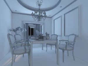 luxury fashion european restaurant 1804 3D Model