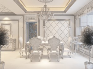 luxury fashion european restaurant 1805 3D Model