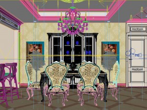 luxury fashion european restaurant 1805 3D Model