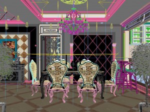 luxury fashion european restaurant 1805 3D Model