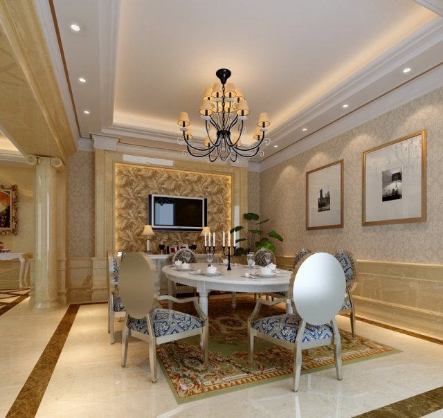 luxury fashion european restaurant 1807 Modelo 3D .c4d .max .obj .3ds .fbx .stl .blend