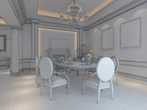 luxury fashion european restaurant 1807 Modelo 3D