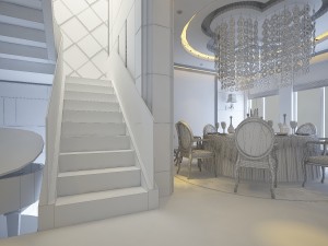 luxury fashion european restaurant 1808 3D Model