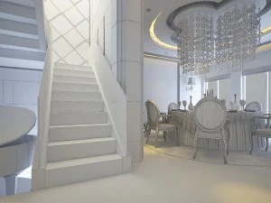 luxury fashion european restaurant 1808 3D Model