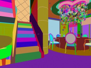 luxury fashion european restaurant 1808 3D Model