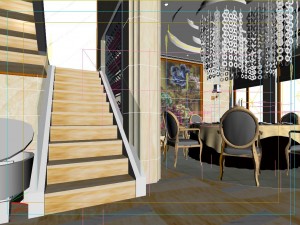 luxury fashion european restaurant 1808 3D Model
