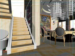 luxury fashion european restaurant 1808 3D Model