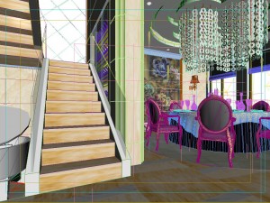 luxury fashion european restaurant 1808 3D Model