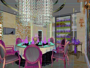 luxury fashion european restaurant 1808 3D Model