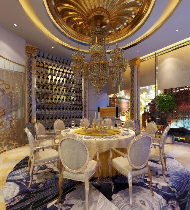 luxury fashion european restaurant 1809 3D मॉडल .c4d .max .obj .3ds .fbx .stl .blend 