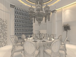 luxury fashion european restaurant 1809 3D मॉडल