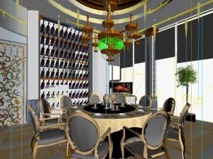 luxury fashion european restaurant 1809 3D Model