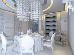 luxury fashion european restaurant 1810 Model 3D
