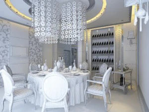 luxury fashion european restaurant 1810 3D Model