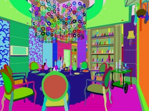 luxury fashion european restaurant 1810 Model 3D