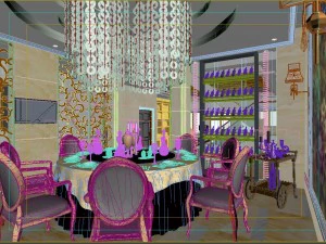 luxury fashion european restaurant 1810 3D Model
