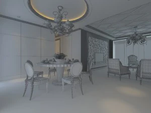 luxury fashion european restaurant 1811 3D Model