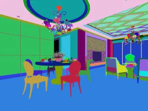 luxury fashion european restaurant 1811 3D Model