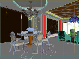 luxury fashion european restaurant 1811 3D 模型