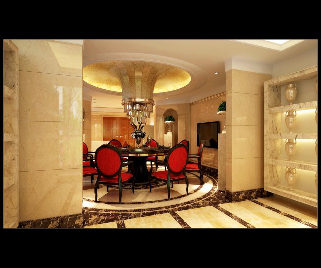 luxury fashion european restaurant 1813 3D Model .c4d .max .obj .3ds .fbx .stl .blend 