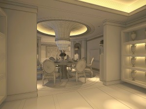 luxury fashion european restaurant 1813 3D Model