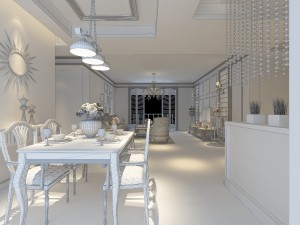 luxury fashion european restaurant 1814 3D Model