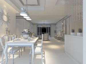 luxury fashion european restaurant 1814 3D Model