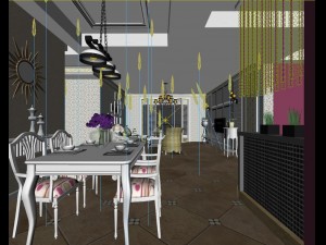 luxury fashion european restaurant 1814 3D Model