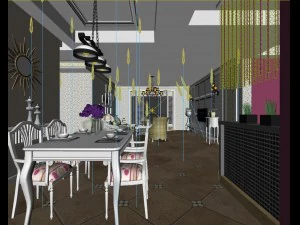 luxury fashion european restaurant 1814 3D Model