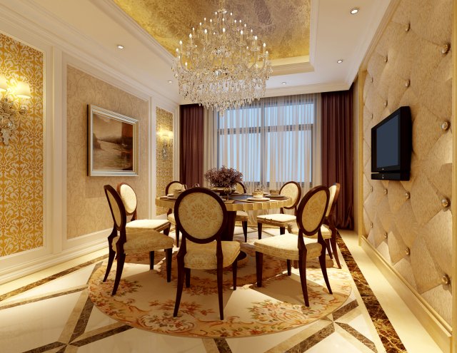 luxury fashion european restaurant 1815 3D मॉडल .c4d .max .obj .3ds .fbx .stl .blend 