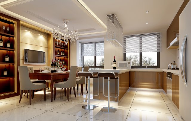 luxury fashion european restaurant 1816 3D Model .c4d .max .obj .3ds .fbx .stl .blend 
