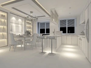 luxury fashion european restaurant 1816 3D Model