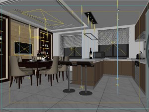 luxury fashion european restaurant 1816 3D Model