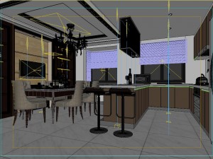 luxury fashion european restaurant 1816 3D Model