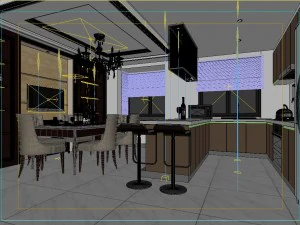 luxury fashion european restaurant 1816 3D Model