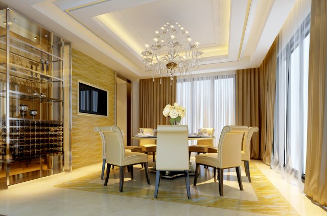 luxury fashion european restaurant 1817 3D Model .c4d .max .obj .3ds .fbx .stl .blend 
