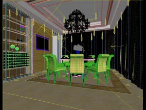 luxury fashion european restaurant 1817 3D Model