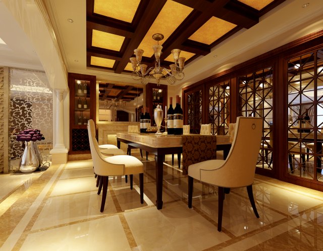 luxury fashion european restaurant 1818 3D Модель .c4d .max .obj .3ds .fbx .stl .blend 