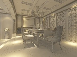 luxury fashion european restaurant 1818 3D Model