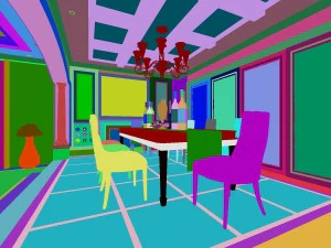 luxury fashion european restaurant 1818 3D Model