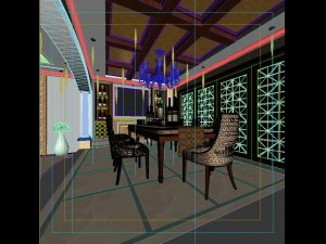 luxury fashion european restaurant 1818 3D Model