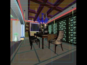 luxury fashion european restaurant 1818 3D Model